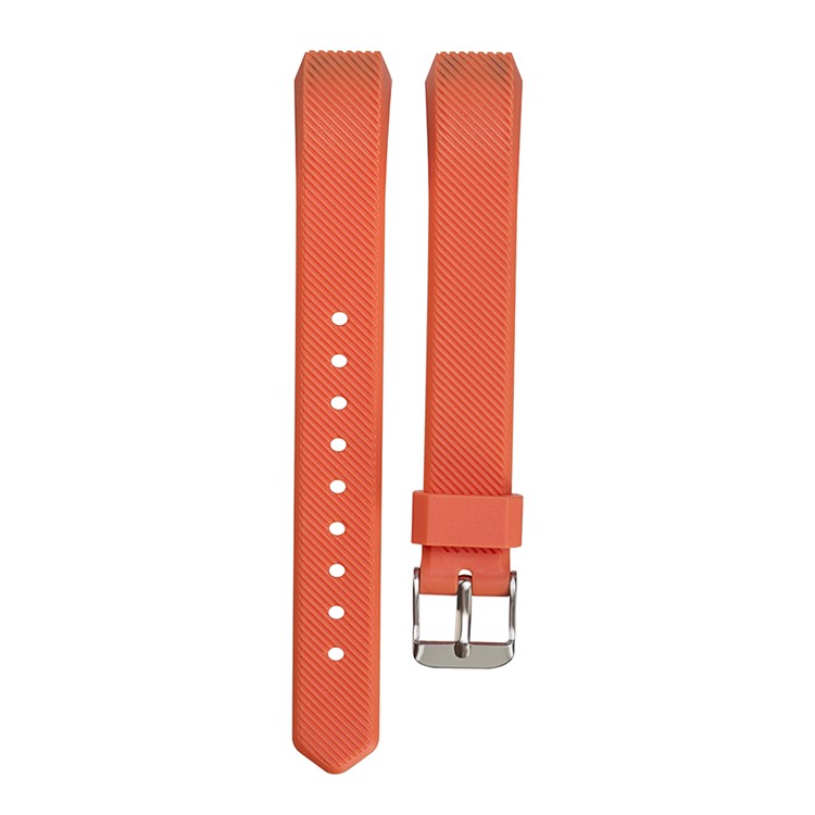 Twill Texture TPE Replacement Watch Band with Classic Buckle for Fitbit Alta - Orange-1