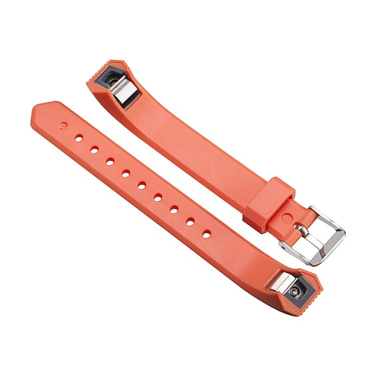 Twill Texture TPE Replacement Watch Band with Classic Buckle for Fitbit Alta - Orange-2