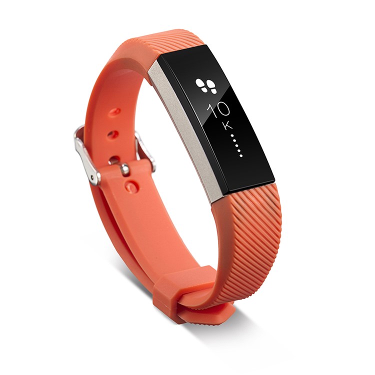 Twill Texture TPE Replacement Watch Band with Classic Buckle for Fitbit Alta - Orange-3