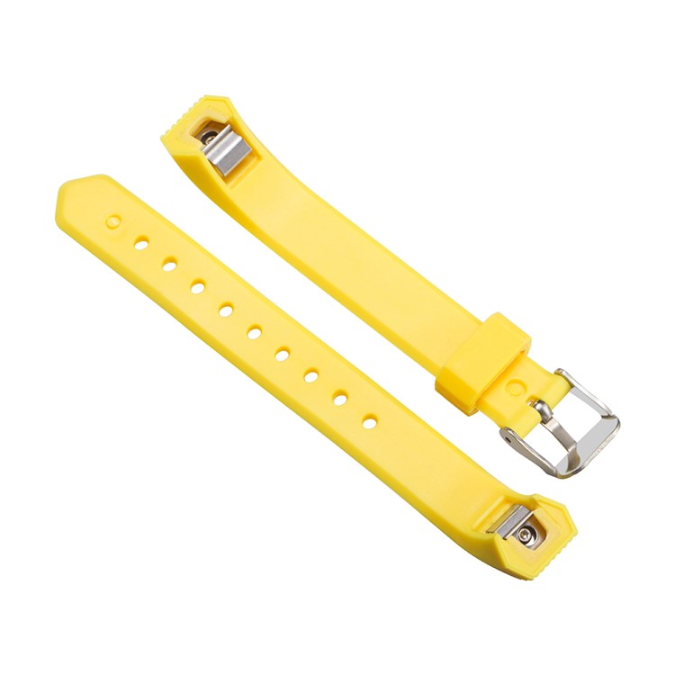 For Fitbit Alta Twill Texture Classic Buckle TPE Watch Band - Yellow-2
