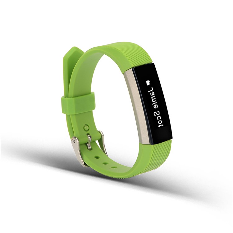 Twill Texture Classic Buckle TPE Watch Band with Buckle for Fitbit Alta - Green-3