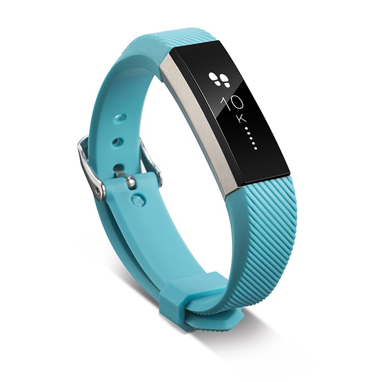 Twill Texture Classic Buckle TPE Wristband Strap for Fitbit Alta - Baby Blue-3