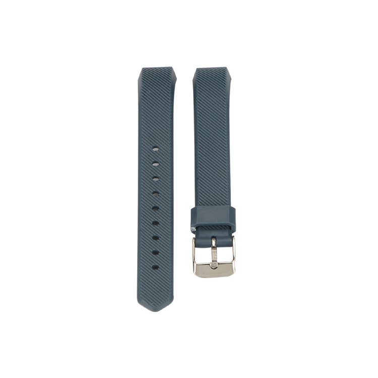 For Fitbit Alta TPE Twill Grain Classic Buckle Bracelet Strap Replacement with Buckle - Black Blue-1