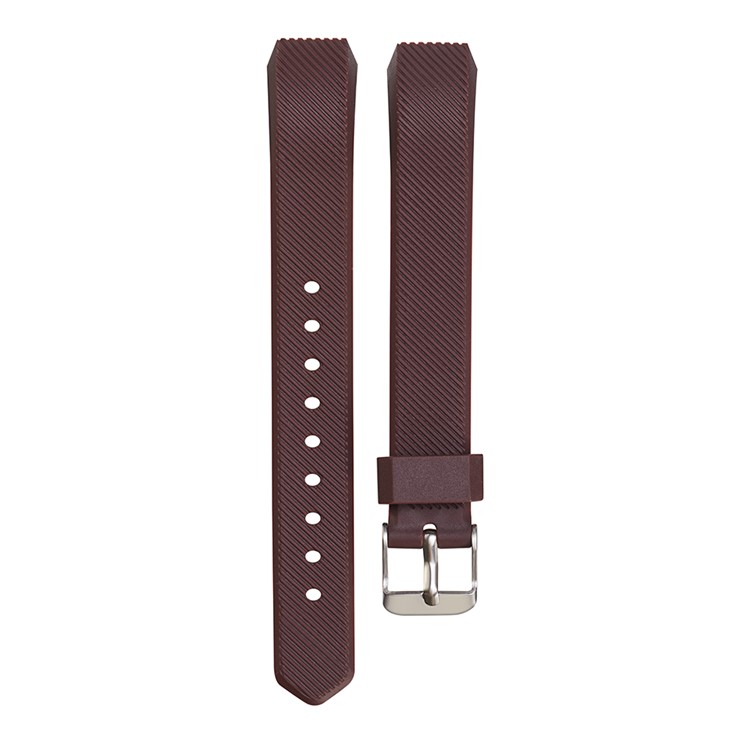 Twill Texture Classic Buckle TPE Watchband Strap for Fitbit Alta - Brown-1
