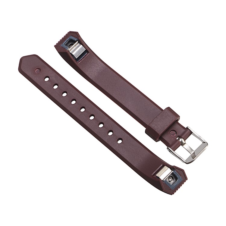 Twill Texture Classic Buckle TPE Watchband Strap for Fitbit Alta - Brown-2