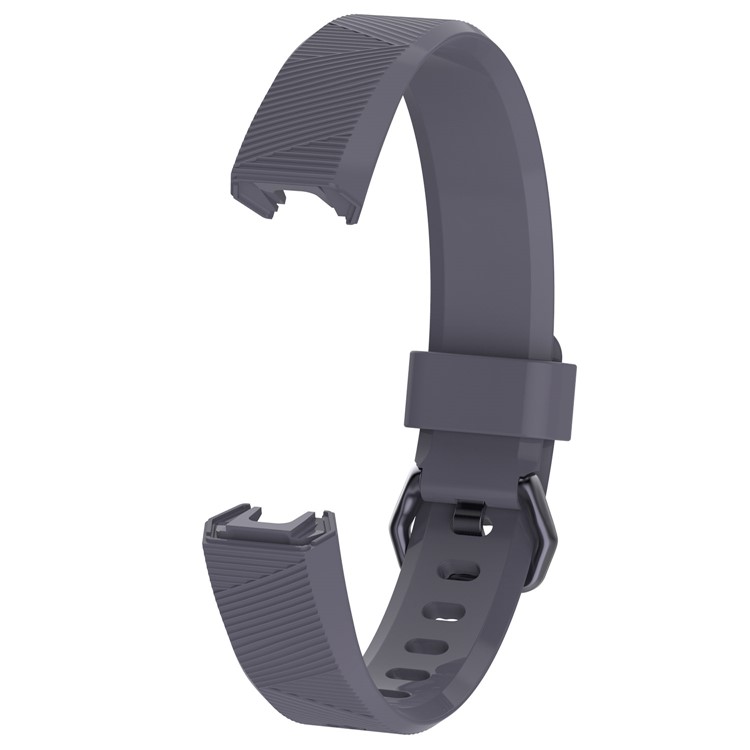 Adjustable TPU + TPE Watch Wrist Strap, Length: 8.5 + 9cm for Fitbit Alta HR - Grey-2