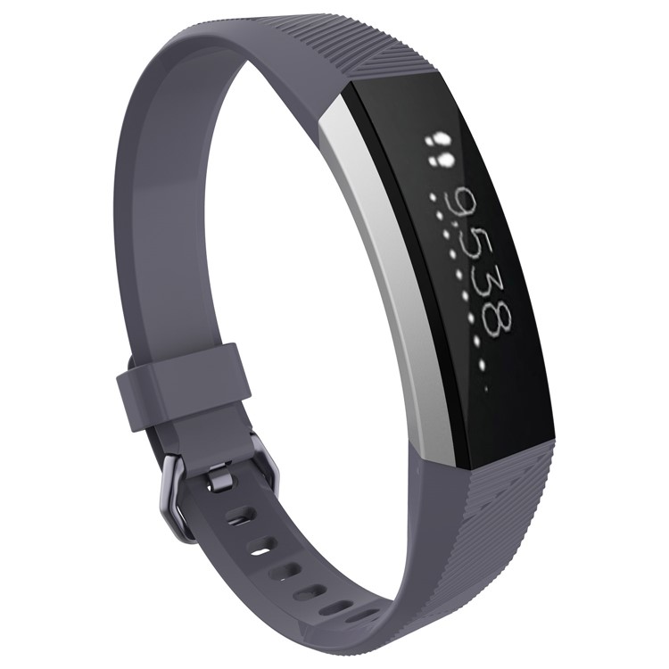 Adjustable TPU + TPE Watch Wrist Strap, Length: 8.5 + 9cm for Fitbit Alta HR - Grey-3