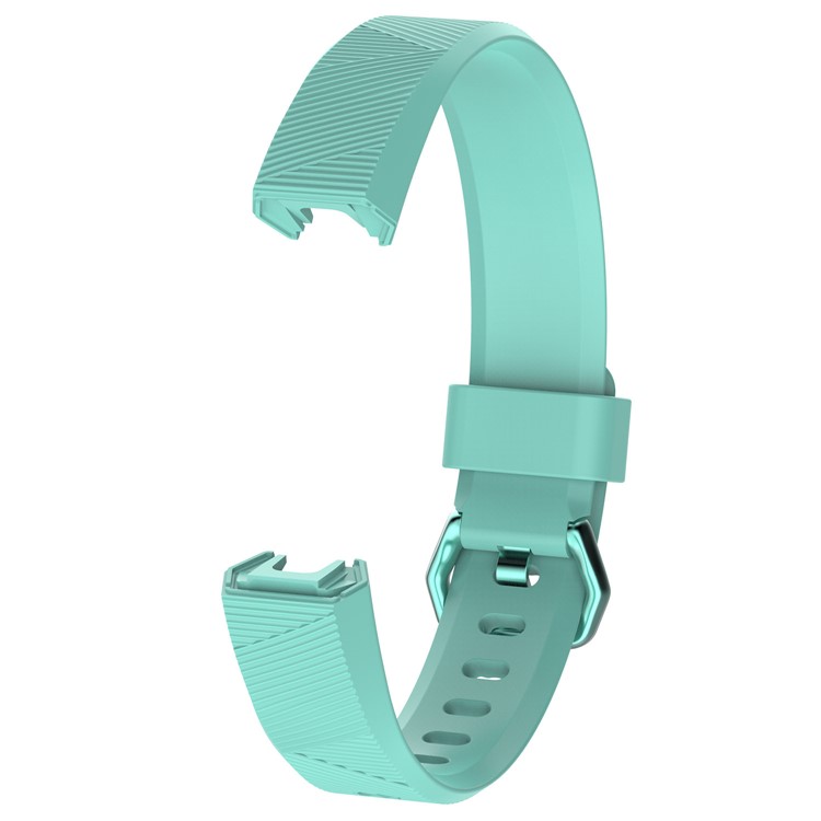 Bracelet Ajustable En TPU + TPE Avec Boucle En Métal, Longueur: 8.5 + 9cm Pour Fitbit Alta HR - Cyan-2