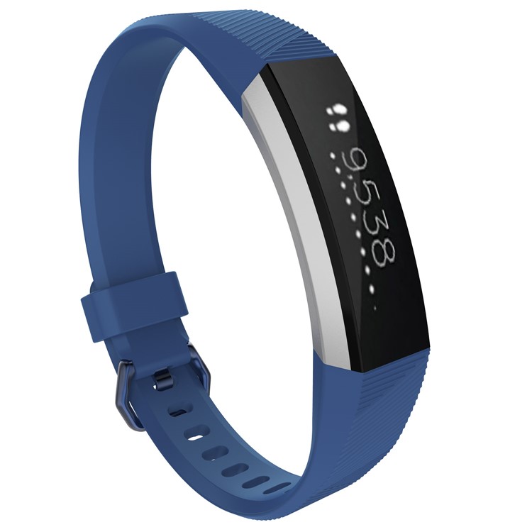 Soft TPU + TPE Watch Band Replacement Part, Length: 8.5 + 9cm for Fitbit Alta HR - Dark Blue-3