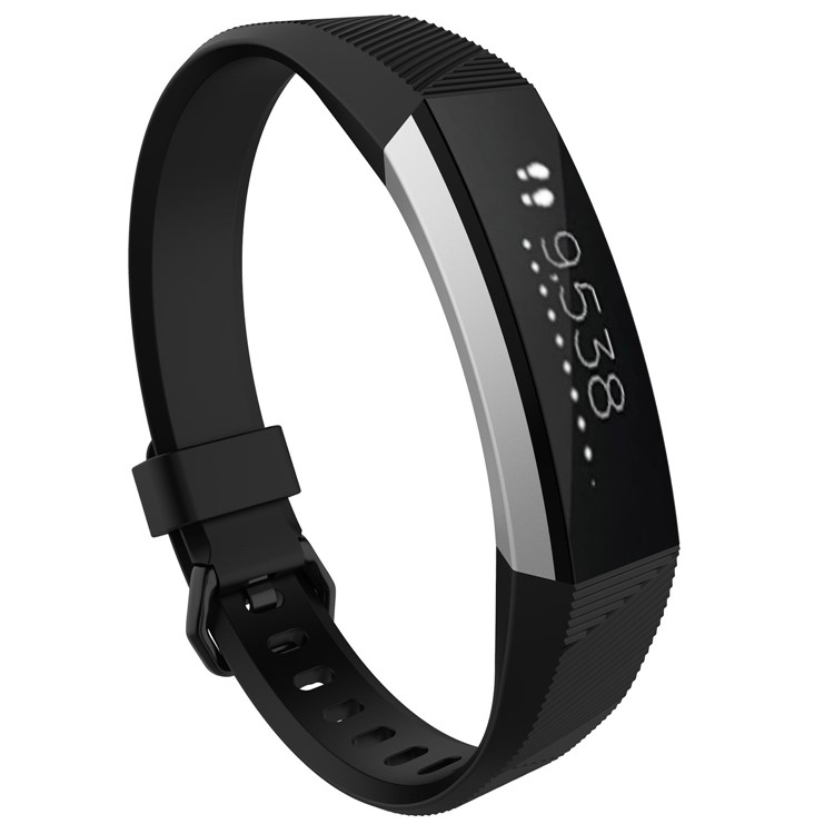 10.5 +10 cm Adjustable TPU + TPE Watch Band for Fitbit Alta HR - Black-3