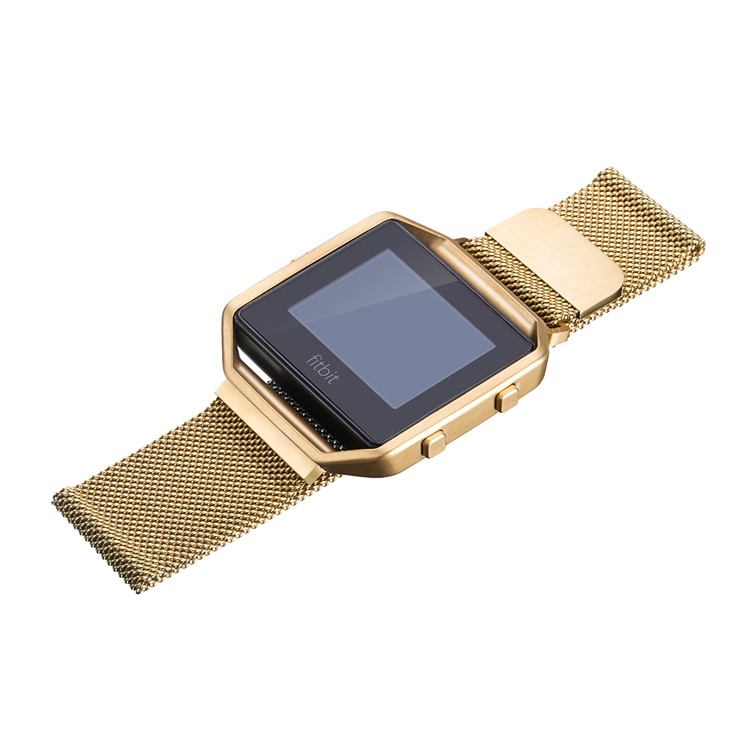 Luxury Milanese Stainless Steel Magnetic Watch Band Replacement for Fitbit Blaze - Size: S, Gold Color-2