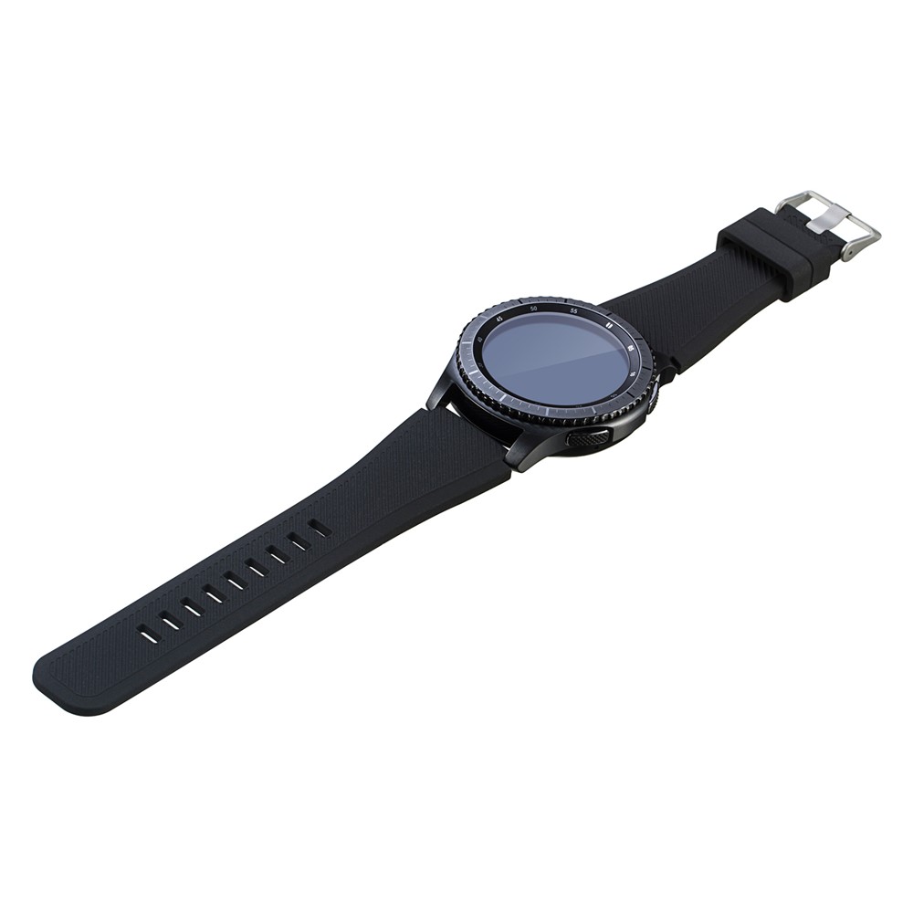 Soft Sports Silicone Watch Strap, Length: 19cm for Samsung Gear S3 Frontier - Black-4