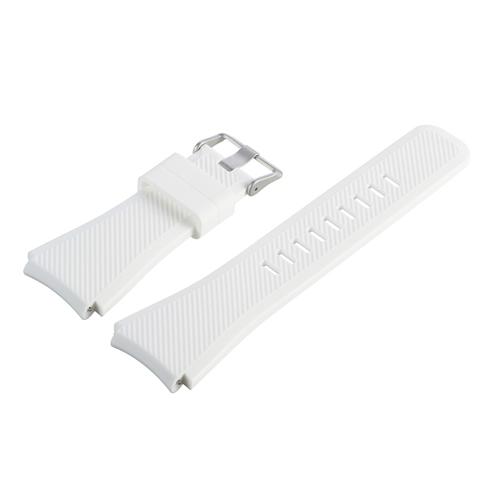 Soft Sports Silicone Watch Band, Length: 19cm for Samsung Gear S3 Frontier - White-2