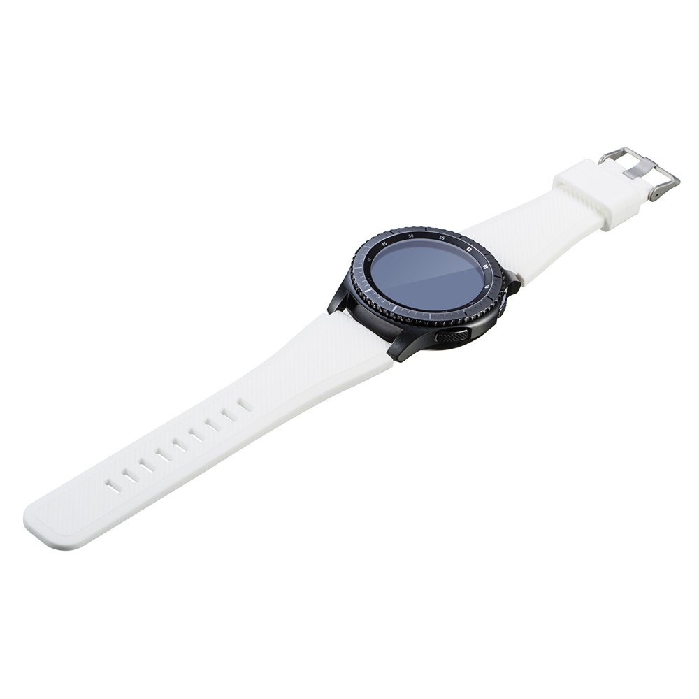 Soft Sports Silicone Watch Band, Length: 19cm for Samsung Gear S3 Frontier - White-4