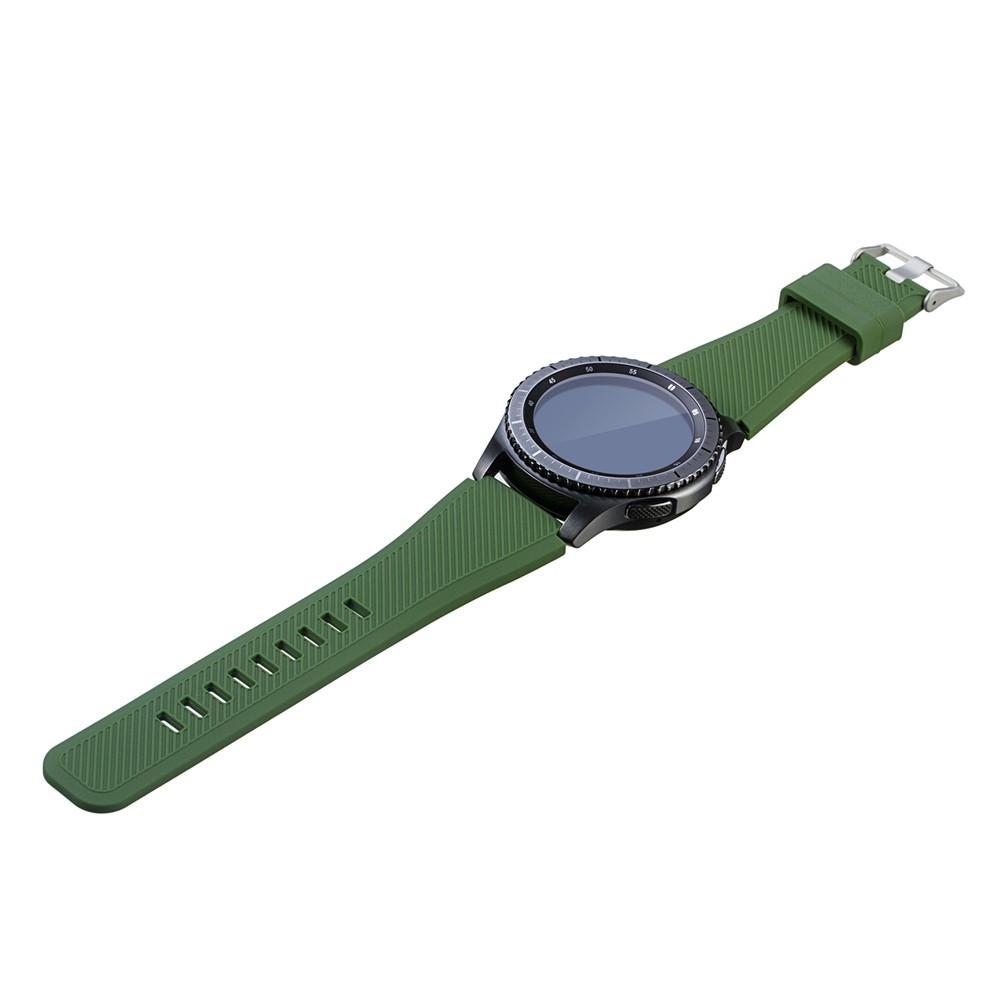 Soft Sports Silicone Watch Band Replacement, Length: 19cm for Samsung Gear S3 Frontier - Army Green-4