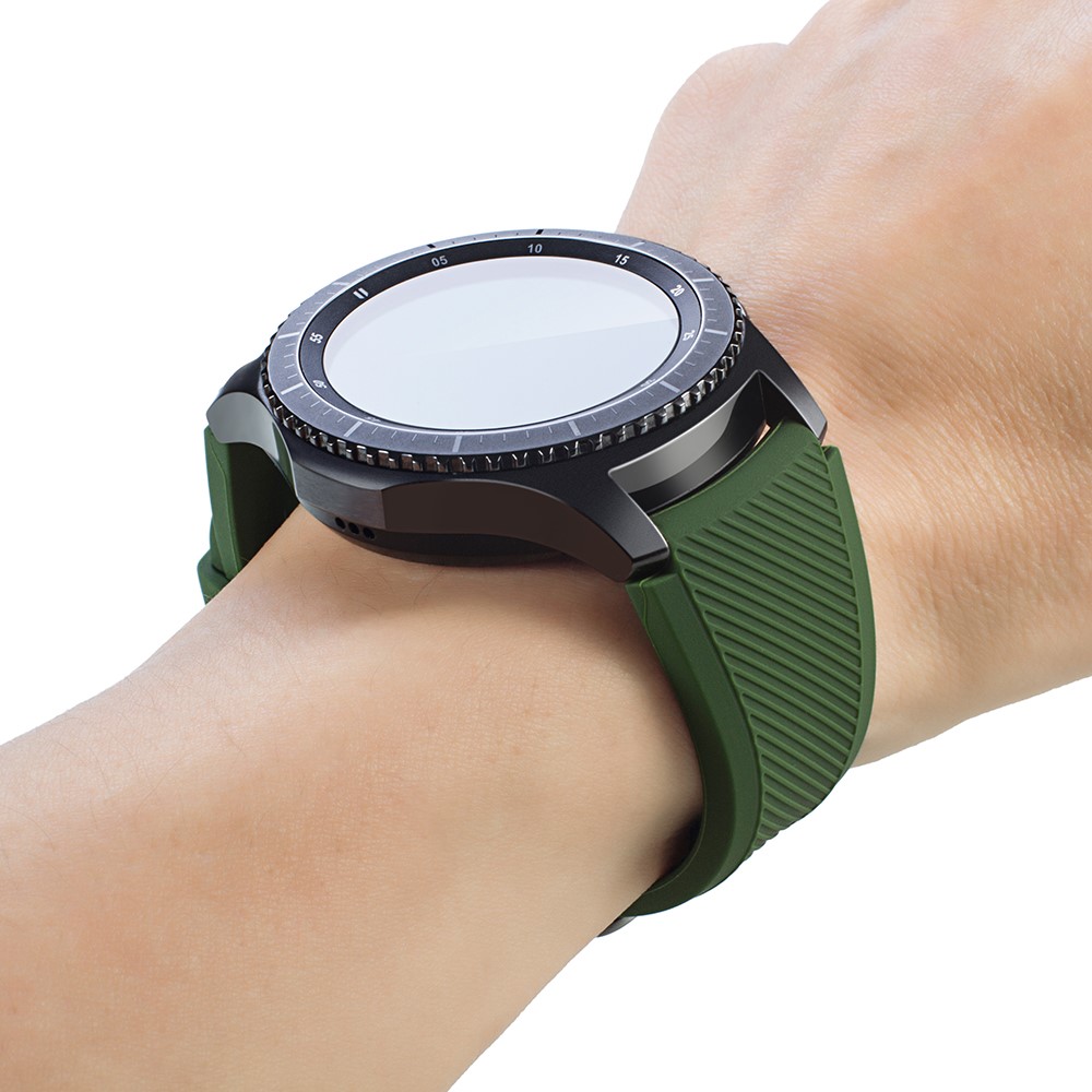 Soft Sports Silicone Watch Band Replacement, Length: 19cm for Samsung Gear S3 Frontier - Army Green-5