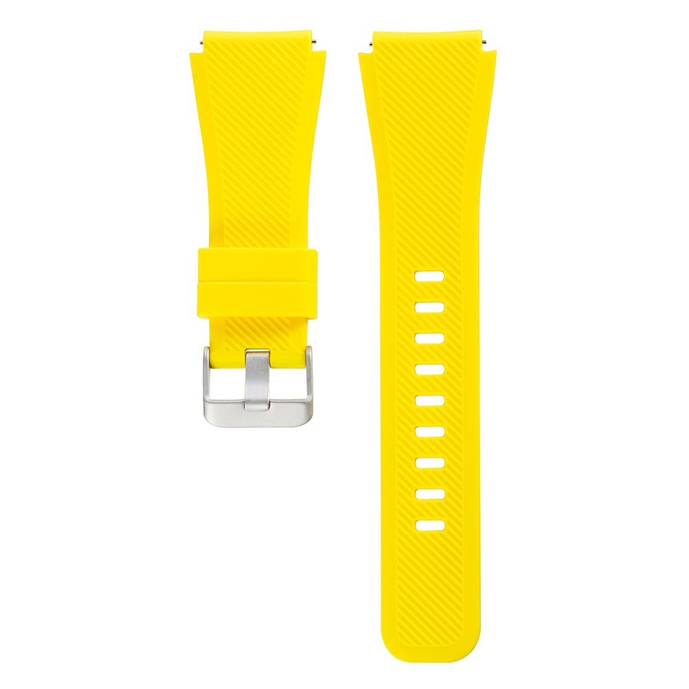 Soft Sports Silicone Watch Band Replace Part, Length: 19cm for Samsung Gear S3 Frontier - Yellow-1