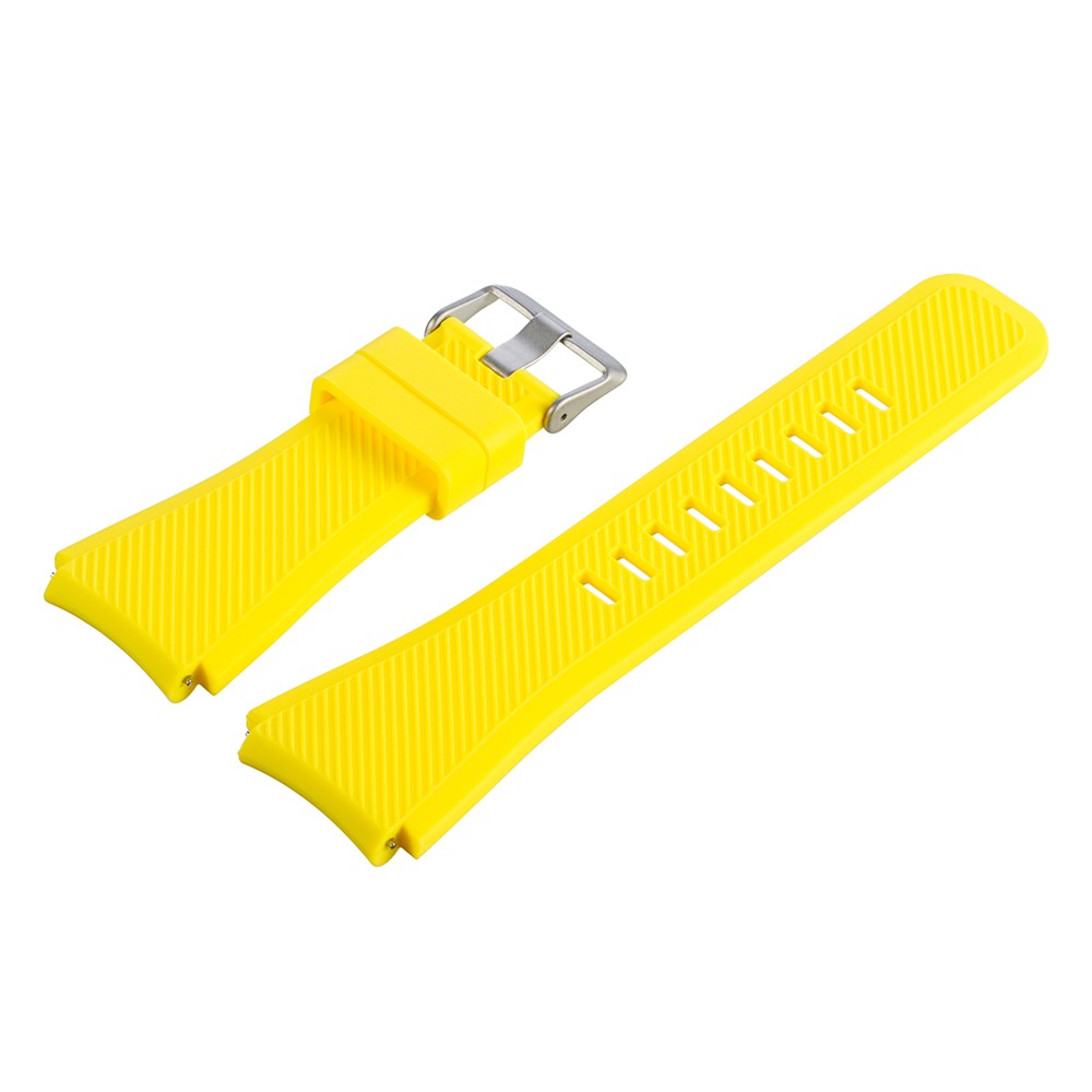 Soft Sports Silicone Watch Band Replace Part, Length: 19cm for Samsung Gear S3 Frontier - Yellow-2