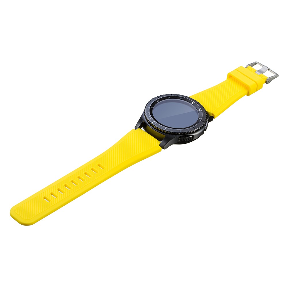 Soft Sports Silicone Watch Band Replace Part, Length: 19cm for Samsung Gear S3 Frontier - Yellow-4