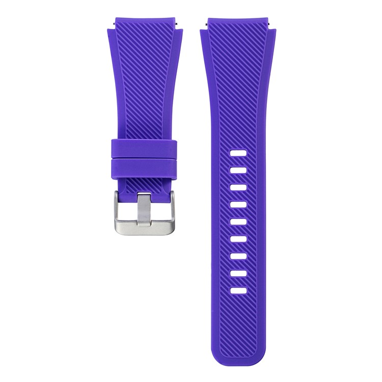 Soft Sports Silicone Metal Buckle Watch Band, Length: 19cm for Samsung Gear S3 Frontier - Purple-1