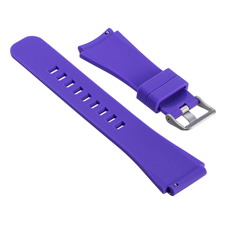 Soft Sports Silicone Metal Buckle Watch Band, Length: 19cm for Samsung Gear S3 Frontier - Purple-3