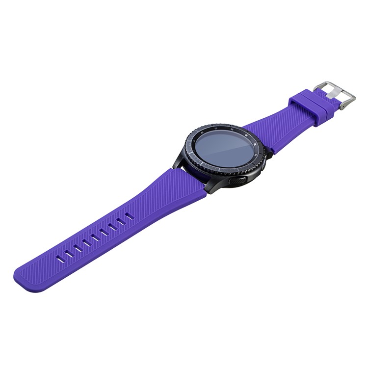 Soft Sports Silicone Metal Buckle Watch Band, Length: 19cm for Samsung Gear S3 Frontier - Purple-4