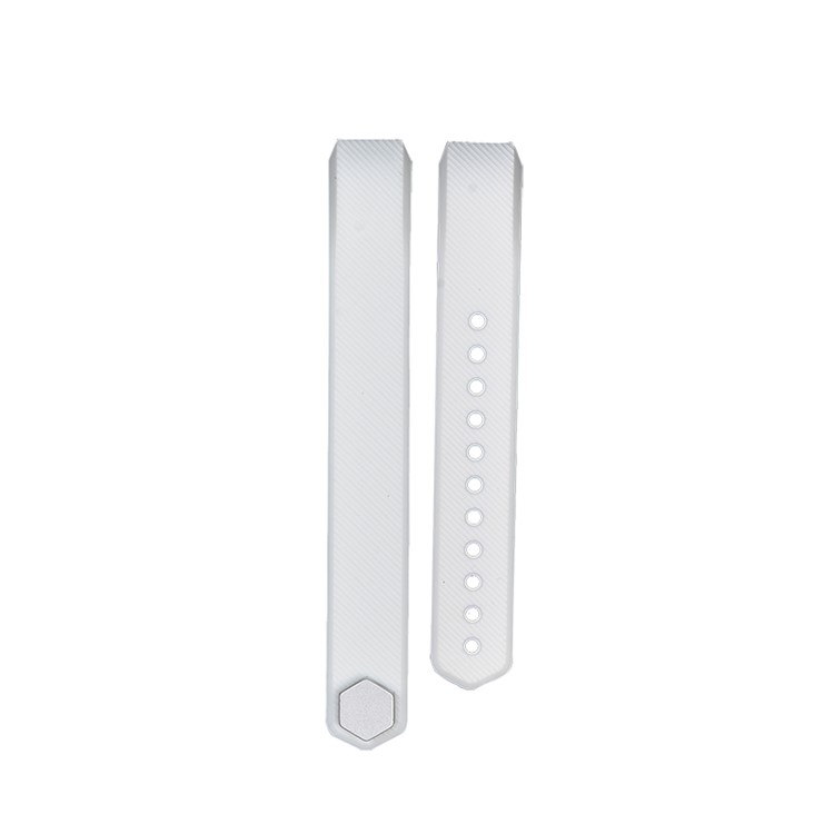 Twill Texture TPE Watch Strap, Length: 19cm for Fitbit Alta - White-1