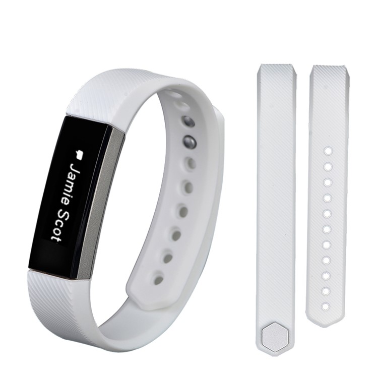 Twill Texture TPE Watch Strap, Length: 19cm for Fitbit Alta - White-2