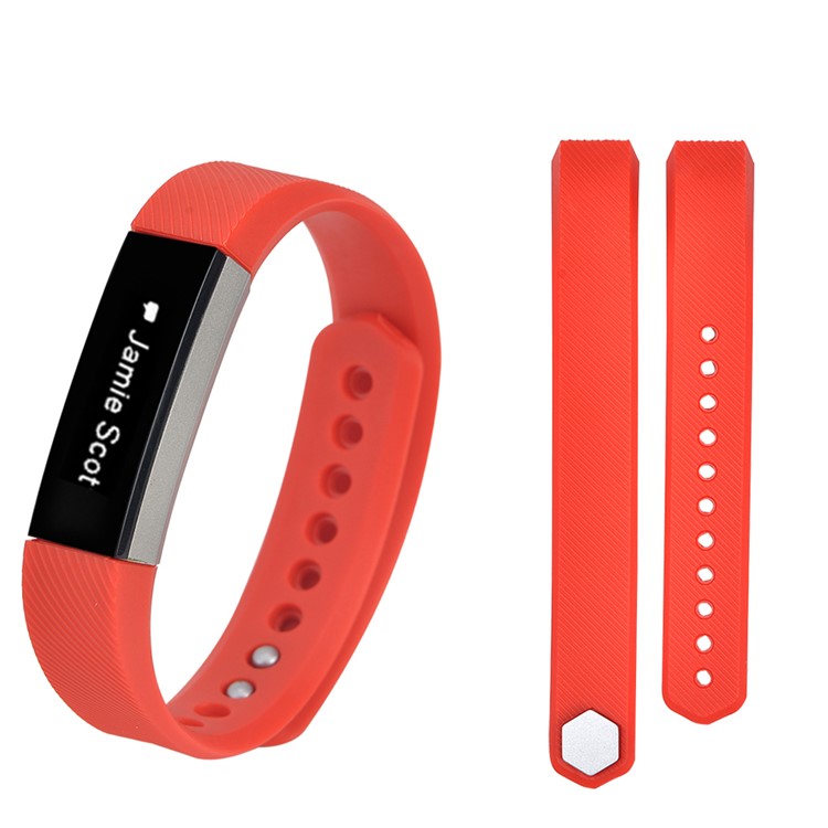 Textura De Sarja TPE Substituição Da Faixa De Relógio, Comprimento: 19cm Para Fitbit Alta - Vermelho-2