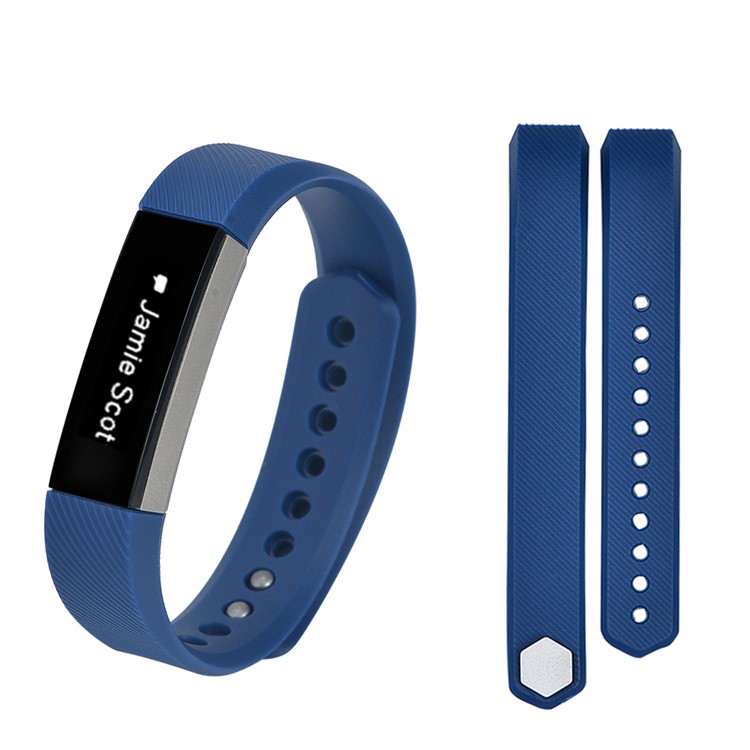 Twill Texture TPE Watch Strap with Classic Buckle, Length: 19cm for Fitbit Alta - Blue-2