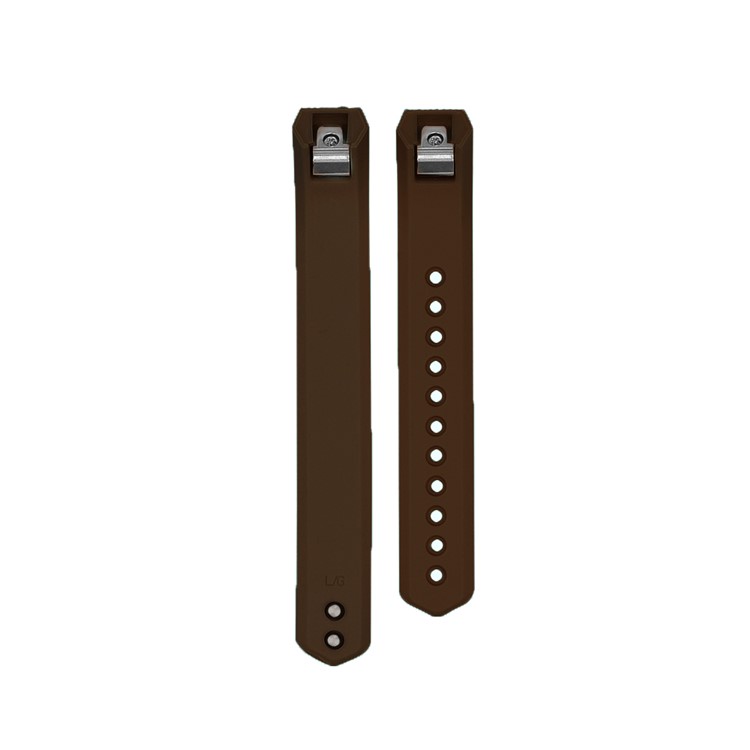 Twill Texture TPE Watch Band Strap Replacement Party, Length: 19cm for Fitbit Alta - Coffee-1