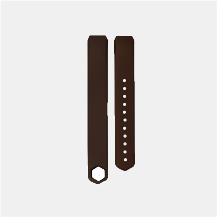 Twill Texture TPE Watch Band Strap Replacement Party, Length: 19cm for Fitbit Alta - Coffee-3