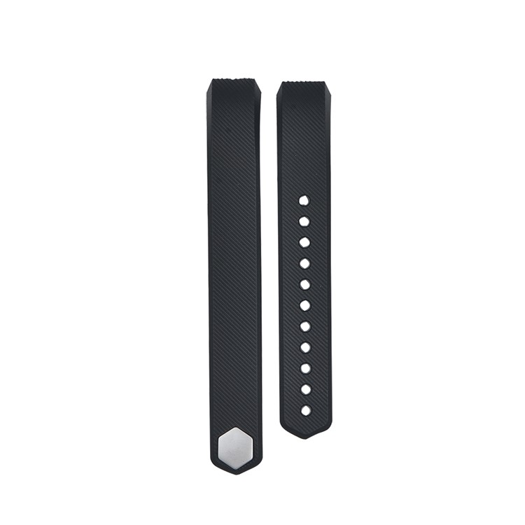 Para Fitbit Alta 22cm Twill Textura Hebilla TPE Reloj Banda - Negro-1