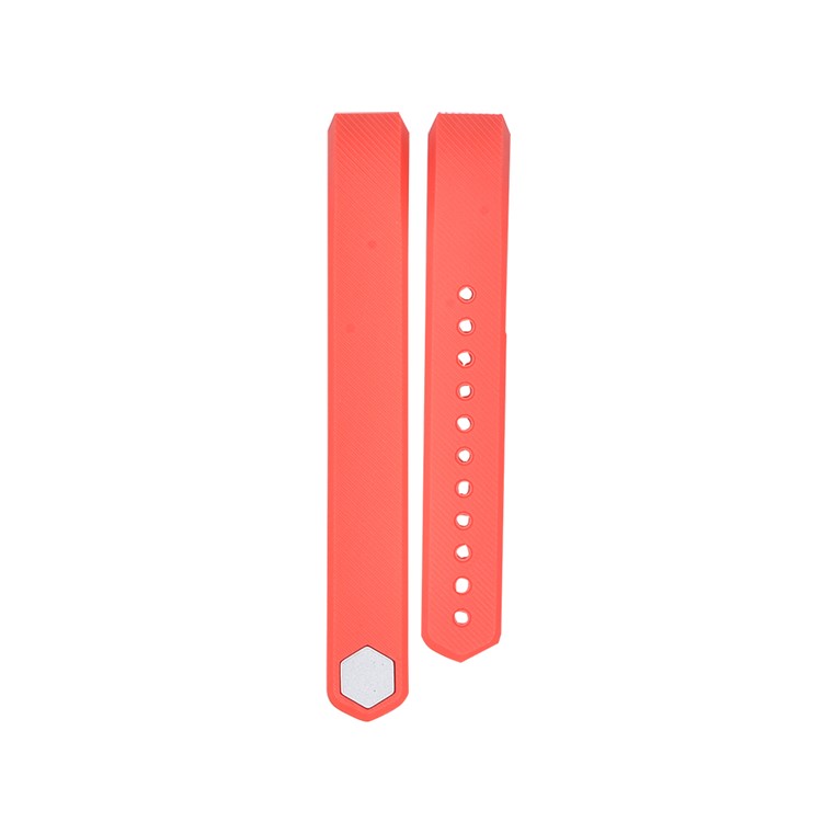 For Fitbit Alta 22cm Twill Texture Buckle TPE Watch Wrist Band - Orange-1
