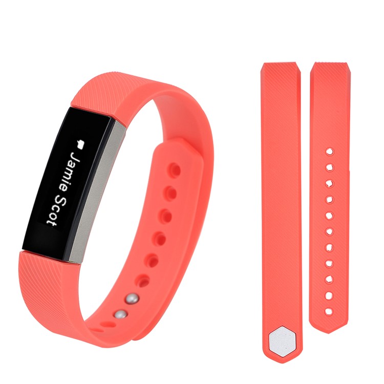 For Fitbit Alta 22cm Twill Texture Buckle TPE Watch Wrist Band - Orange-2