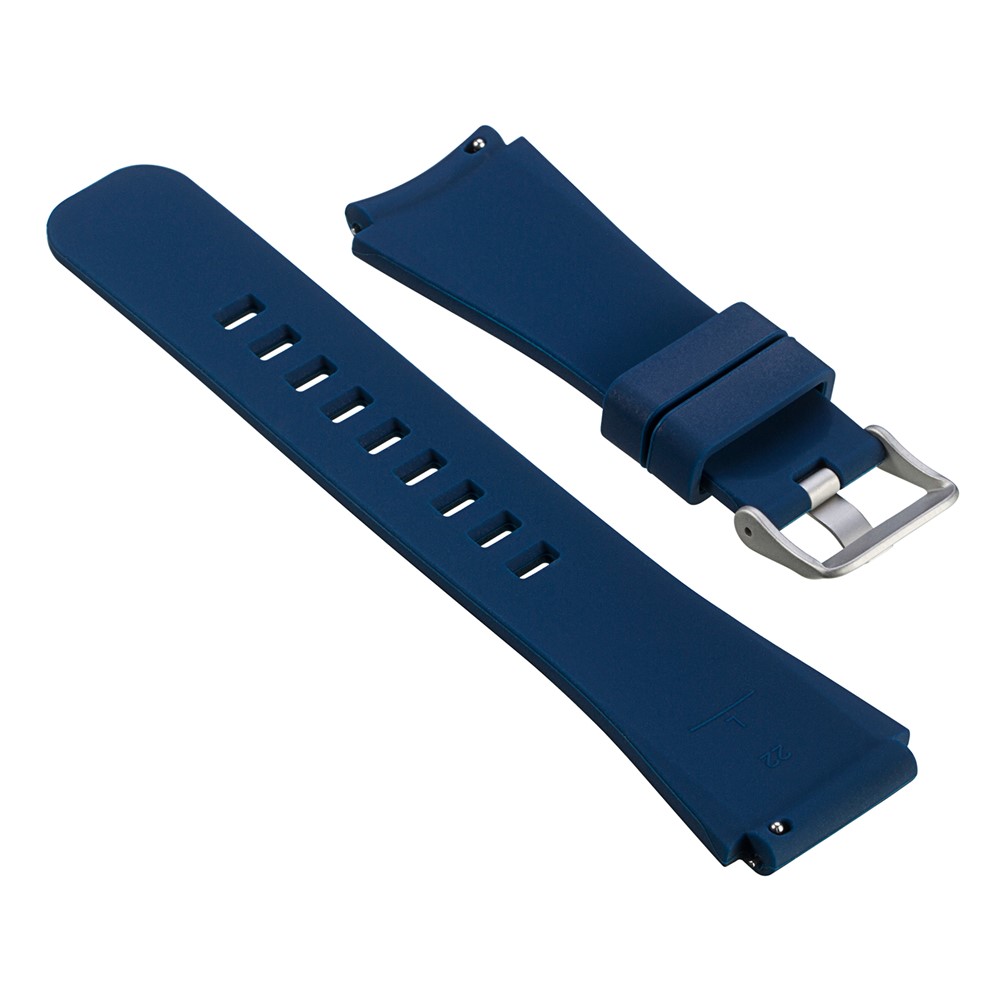 For Samsung Gear S3 Frontier / S3 Classic / Fossil Q MARSHAL Gen2 Adjustable Replacement Sport Strap Silicone Band - Blue-3