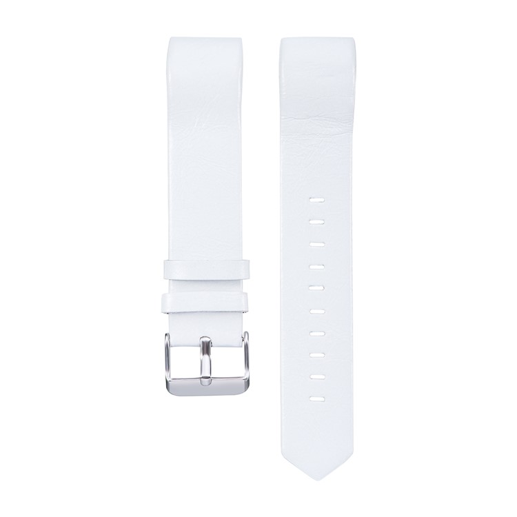 22mm Genuine Leather Wrist Watch Band for Fitbit Charge 2 - White-1
