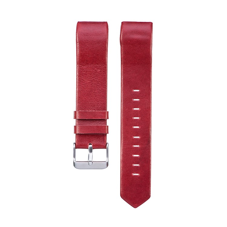 22mm Genuine Leather Watch Strap for Fitbit Charge 2 - Red-1