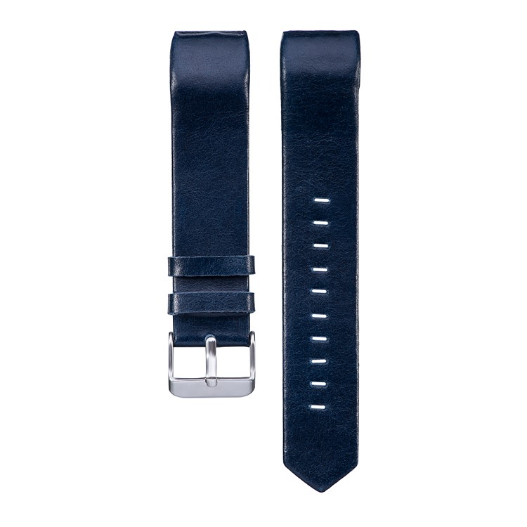 22mm Genuine Leather Replacement Watch Strap for Fitbit Charge 2 - Blue-1