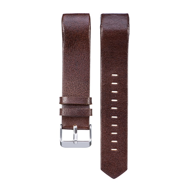 22mm Genuine Leather Replacement Wrist Watch Band for Fitbit Charge 2 - Coffee-1