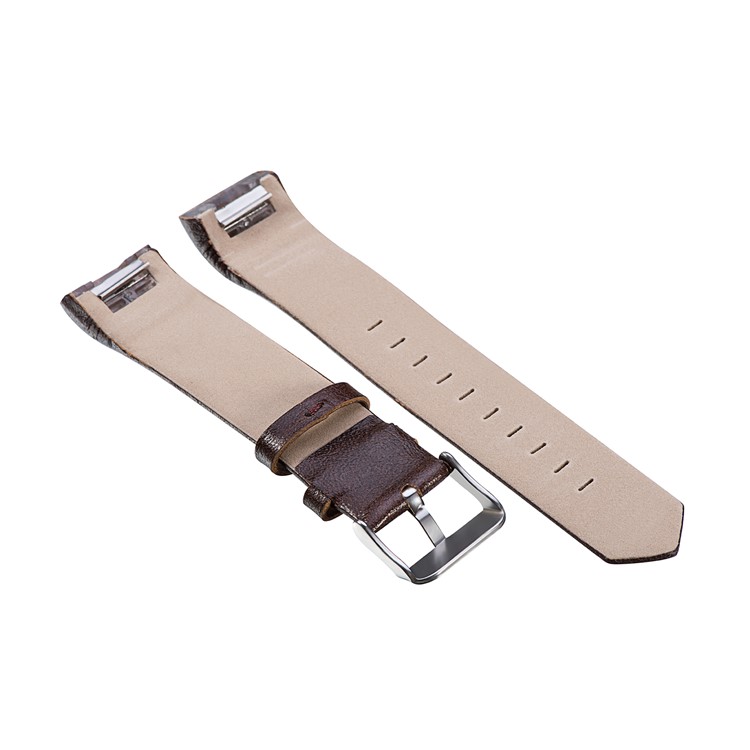 22mm Genuine Leather Replacement Wrist Watch Band for Fitbit Charge 2 - Coffee-2