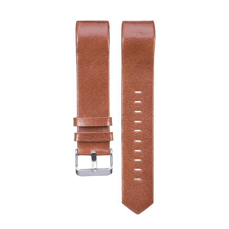 22mm Genuine Leather Watch Wrist Band Strap for Fitbit Charge 2 - Dark Brown-1