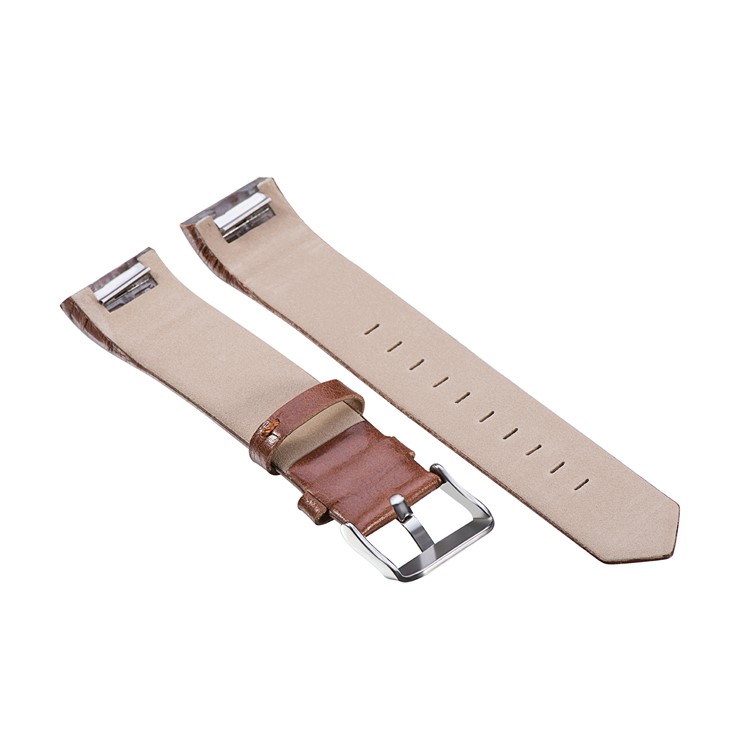 22mm Genuine Leather Watch Wrist Band Strap for Fitbit Charge 2 - Dark Brown-2