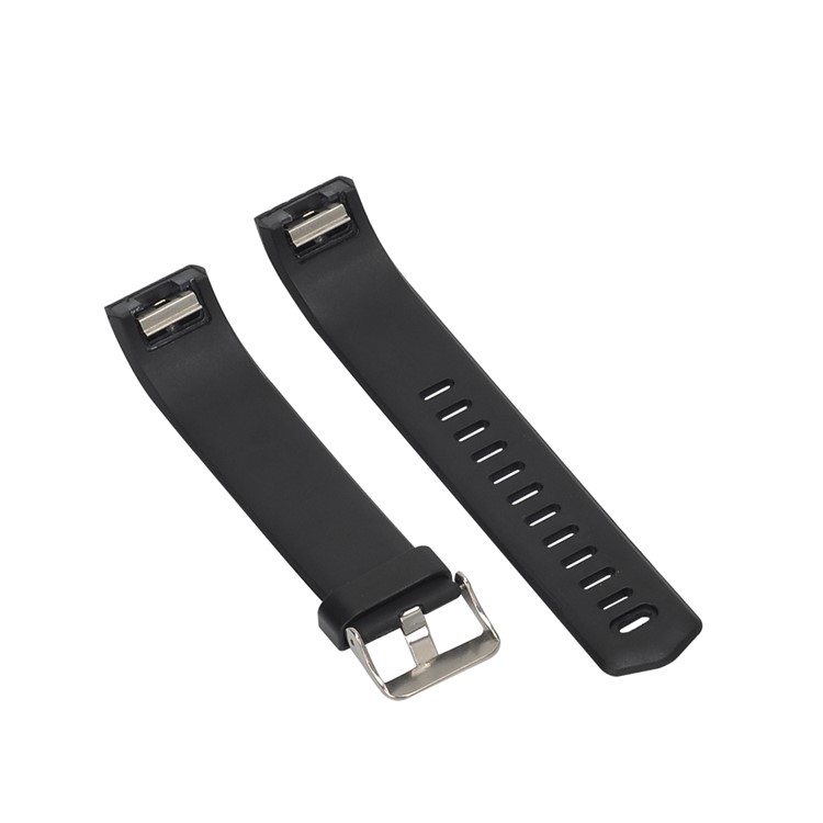 3D-Rautenstruktur-Silikonarmband Für Fitbit-Ladung 2 - Schwarz-5