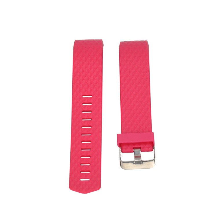 3D Rhombus Texture Silicone Wrist Strap Band for Fitbit Charge 2 - Rose-1
