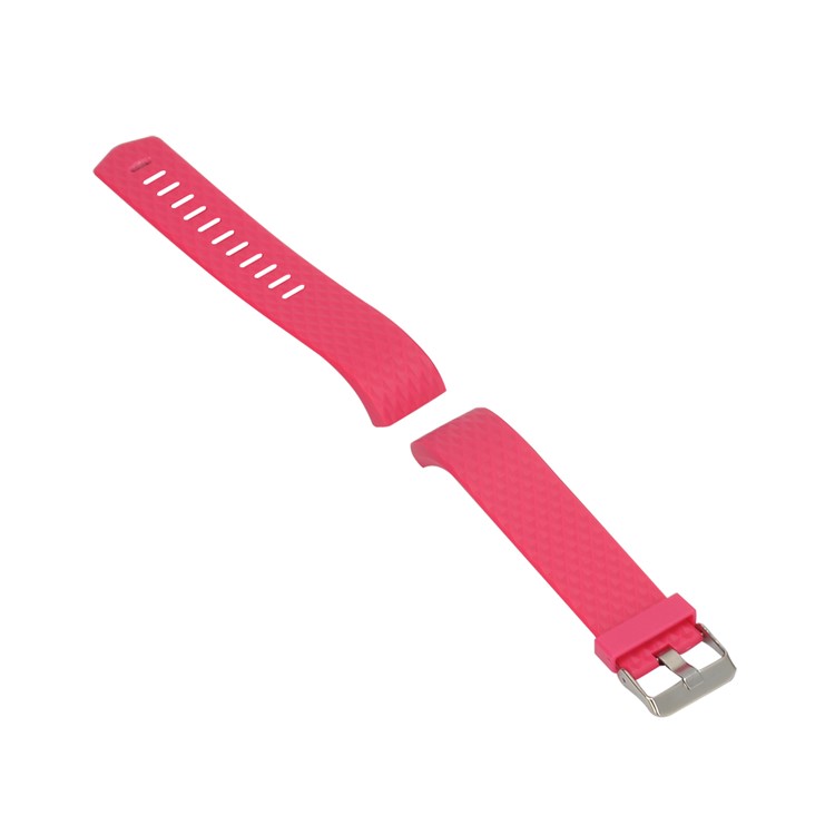 3D Rhombus Texture Silicone Wrist Strap Band for Fitbit Charge 2 - Rose-3