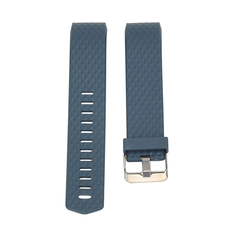 3D Rhombus Texture Silicone Wrist Band for Fitbit Charge 2 - Blue-1