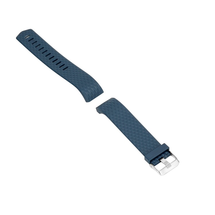 3D Rhombus Texture Silicone Wrist Band for Fitbit Charge 2 - Blue-3