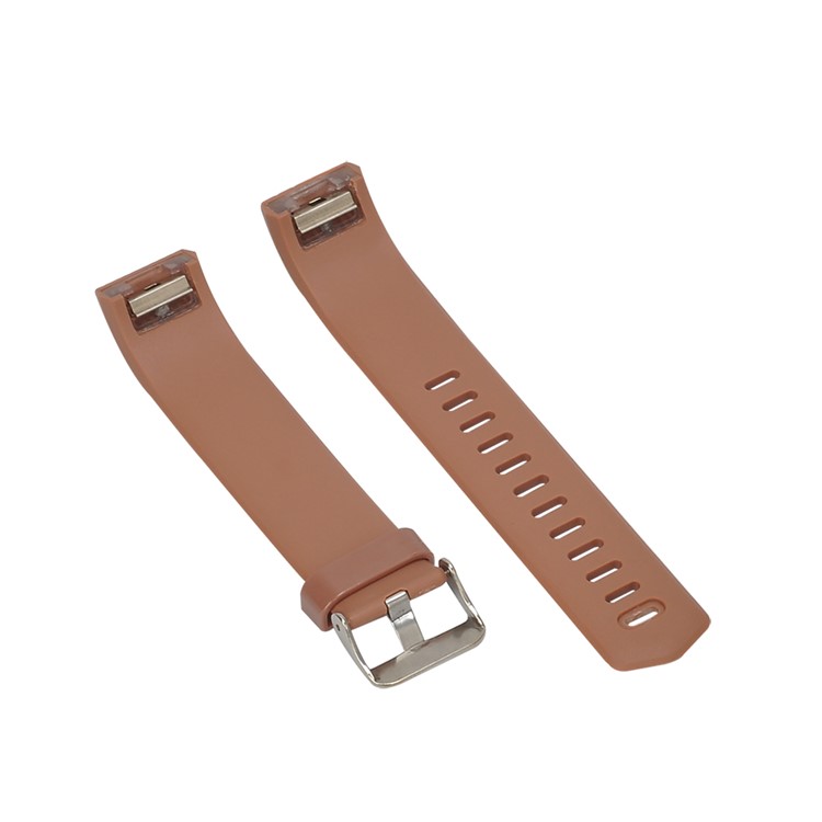 3D Rhombus Texture Silicone Wriststrap for Fitbit Charge 2 - Brown-5