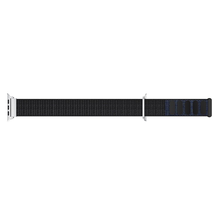 Velcro Closure Nylon Watch Band Part Replacement with Connector for Apple Watch Series 3 / 2 / 1 38mm - Black-2
